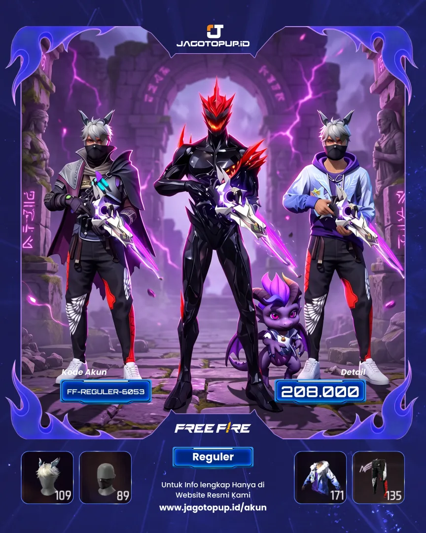 AKUN FF PRIME 5 OTW MAX 2 GANTENG