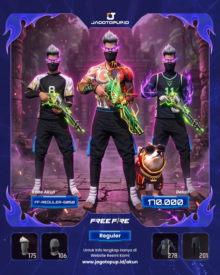 AKUN FF SULTAN! FULL SET BLUE LOCK & EVO GUN LV.5