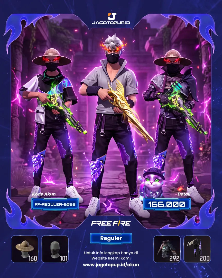 AKUN FF MISTERIUS SPEK SG2 LUMUT! SET PLAGUE DOCTOR & TOPI JERAMI!