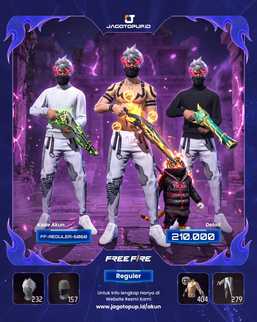 AKUN FF VAULT JIBUN SG 3 RASA MAX 1 BUNDLE RYOMEN