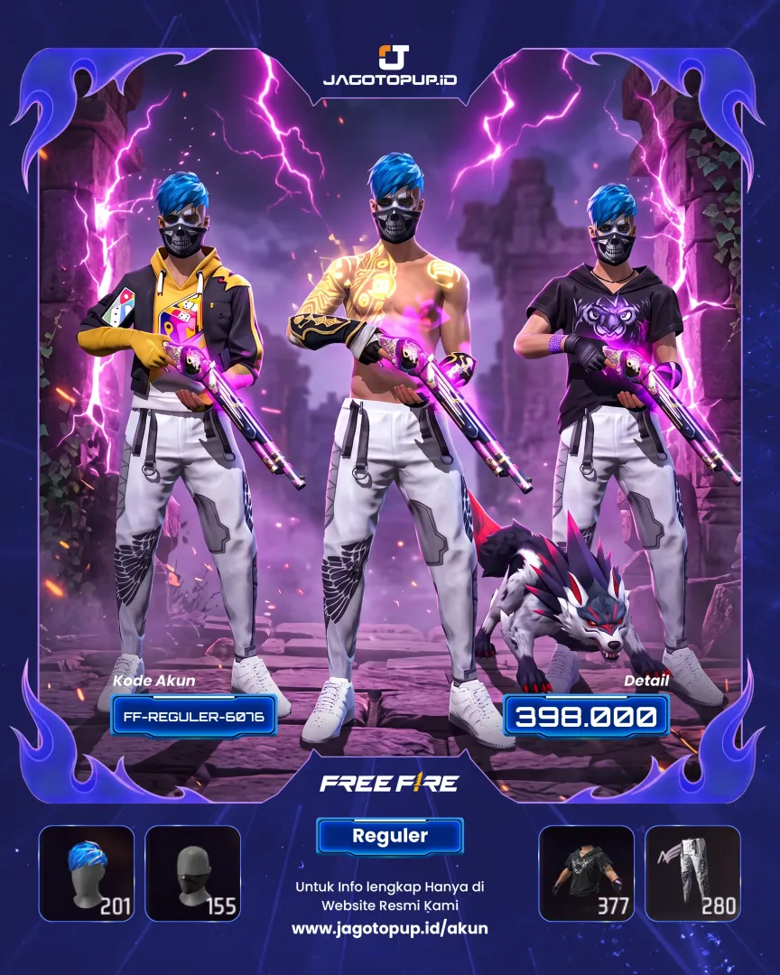 AKUN FF SULTAN VAULT SUPER GAJAH! MASKER ARCTIC BLUE & SET MCLAREN!