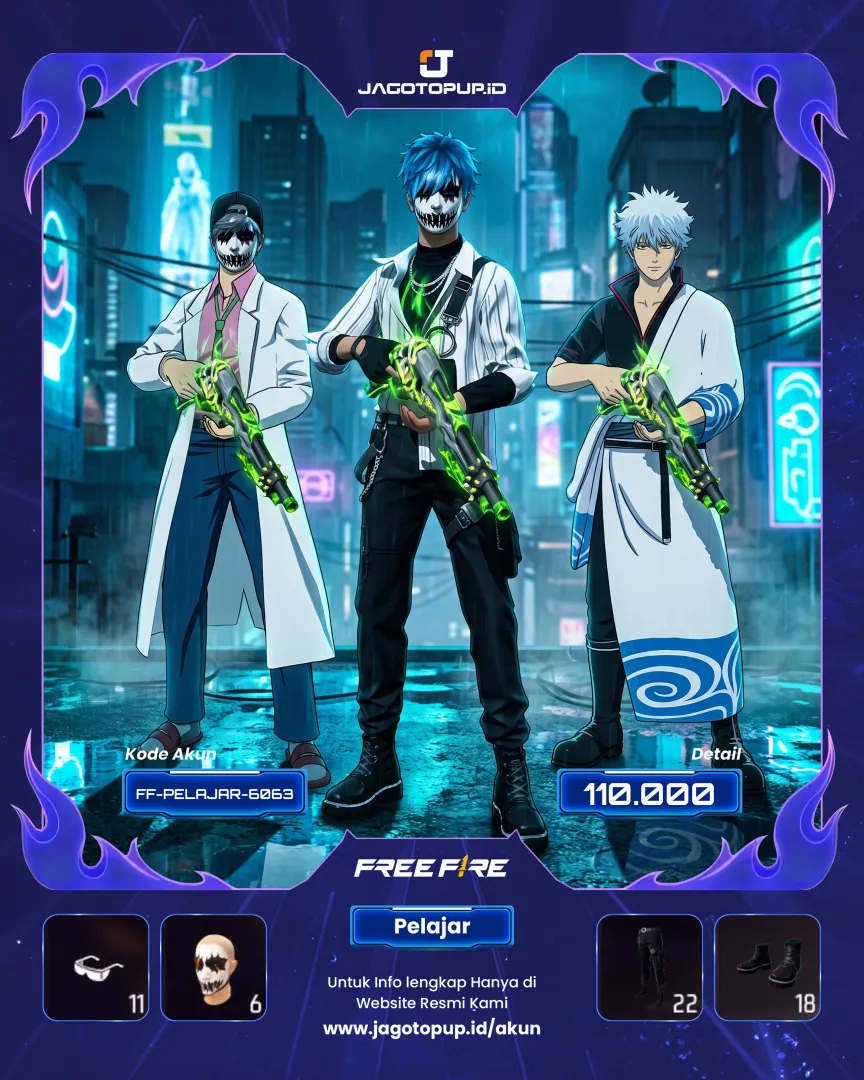 AKUN FF KEREN SET MONO ENIGMA LENGKAP & FACEPAINT TENGKORAK!