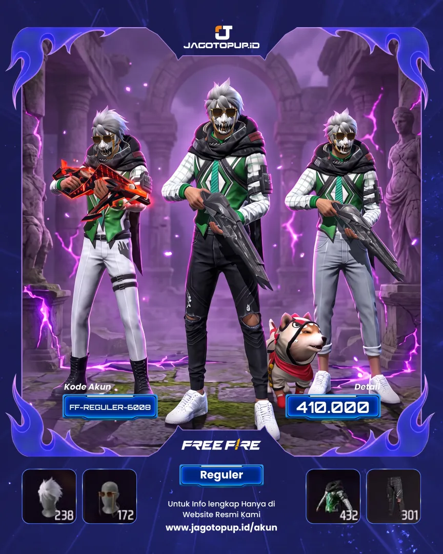 AKUN FF SULTAN MP40 EVO MAX & POKER IJO! FULL COLLAB AOT!🔥