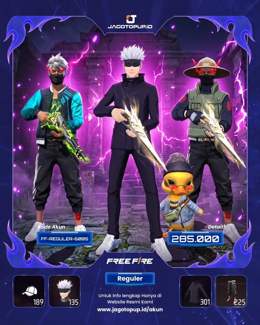 AKUN FF BUNDLE GOJO ( FF GOJO ) MAX 2 SG LOBY 4 RASA