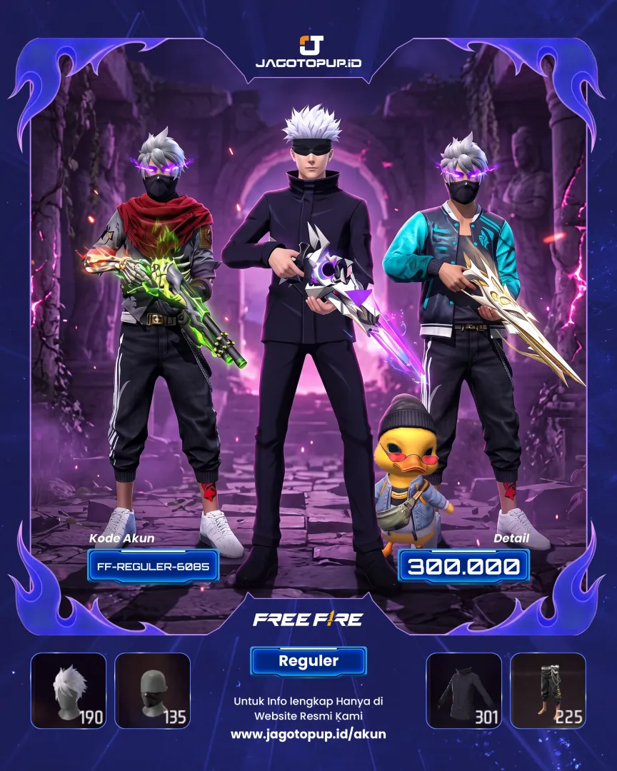 AKUN FF BUNDLE GOJO ( FF GOJO ) OTW MAX 3 SG LOBY 4 RASA