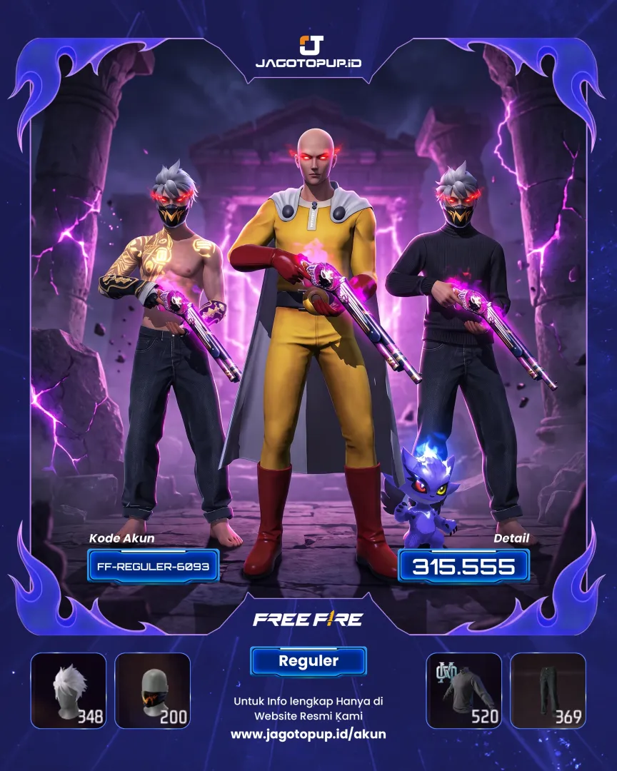 AKUN FF SG REPPER OTW MAX 1 VAULT 520! FF JUSTIN BIEBER
