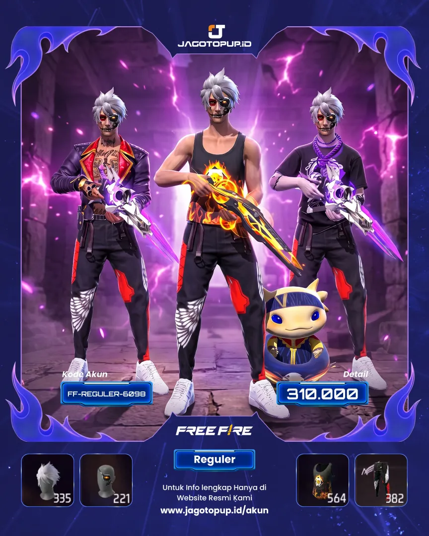AKUN FF VAULT 564! OTW MAX 2 SG 3 RASA BAJU RANK S3