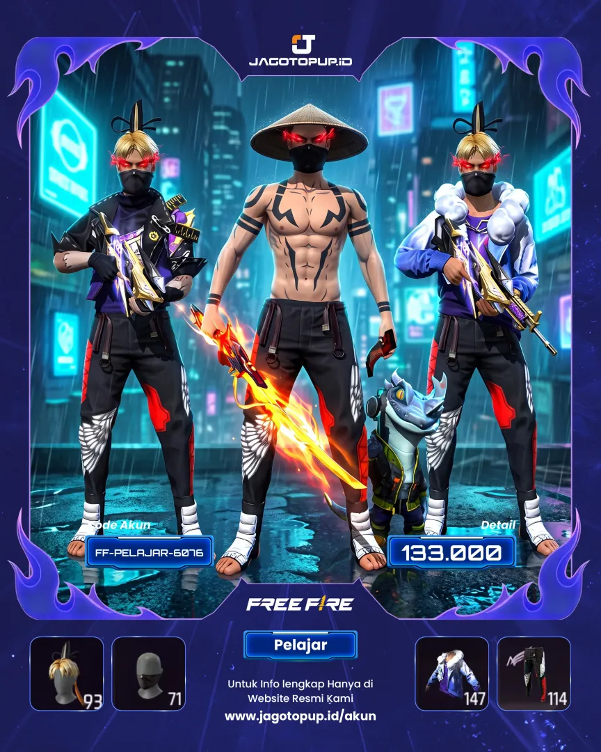 AKUN FF PELAJAR LEVEL 54! SET EFEK SCORCHING + EVO P90 & FAMAS OTW MAX! 🔥