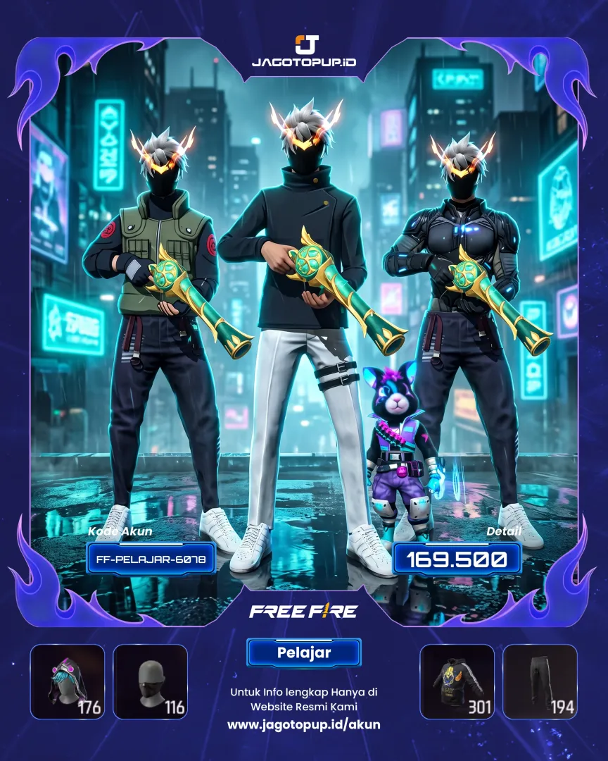 AKUN FF PELAJAR VETERAN 5 TAHUN LV.58! SET HOODIE KECE + SG2 TEROMPET & TAS VENOM! 🔥