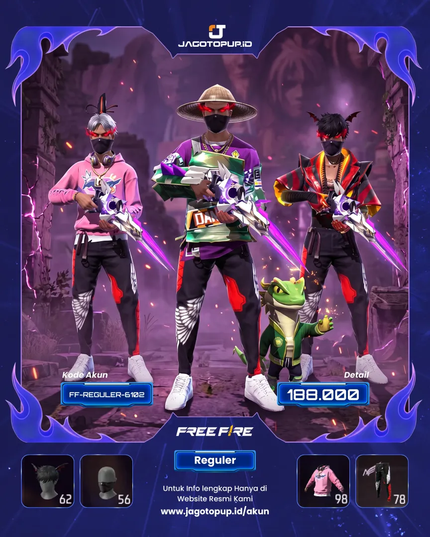 AKUN FF VAULT GANTENG! OTW MAX 2 TOPI JERAMI FF