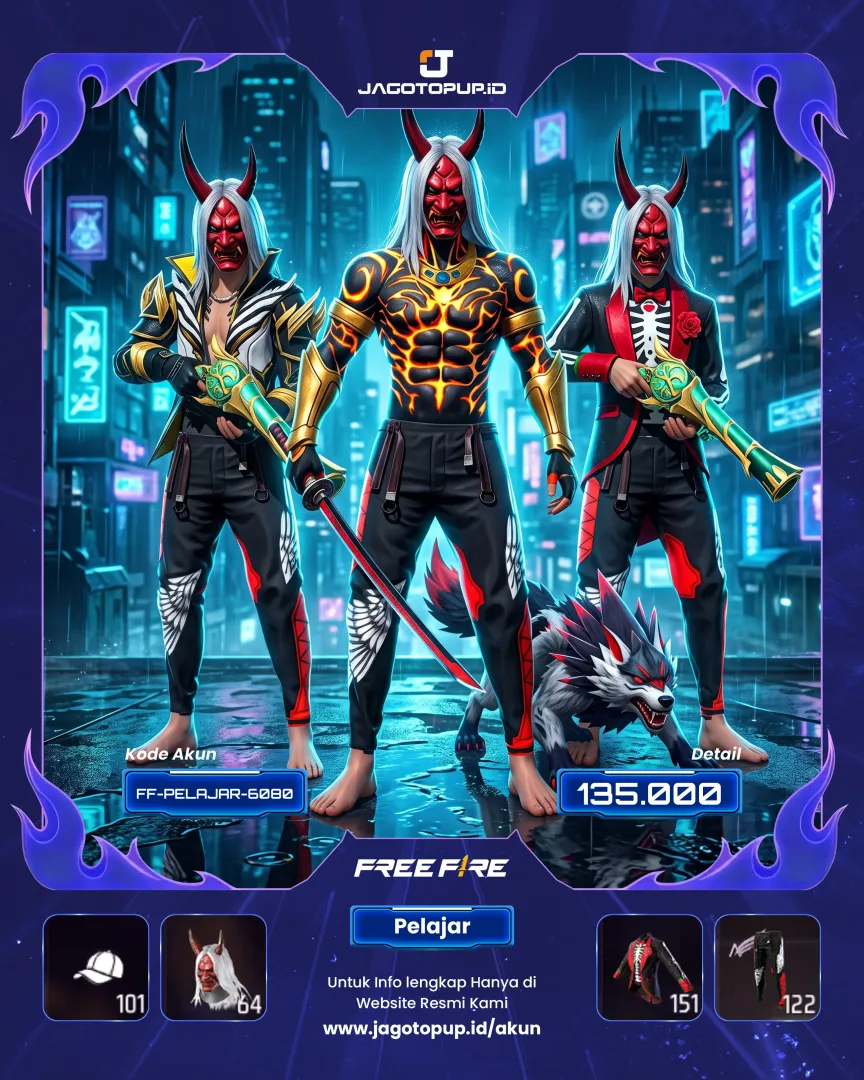 AKUN FF SG2 TROMPET! TOPENG BUDI EVO GUN ON