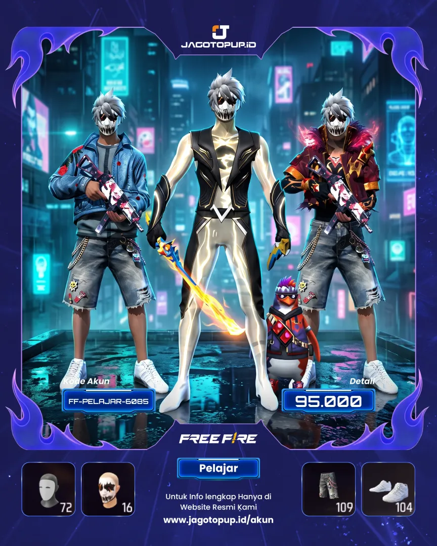 AKUN FF PELAJAR TONGKRONGAN LV.54! JAKET JEANS CLASSIC + SG2 MAMBA & KATANA FROSTFIRE! 🔥