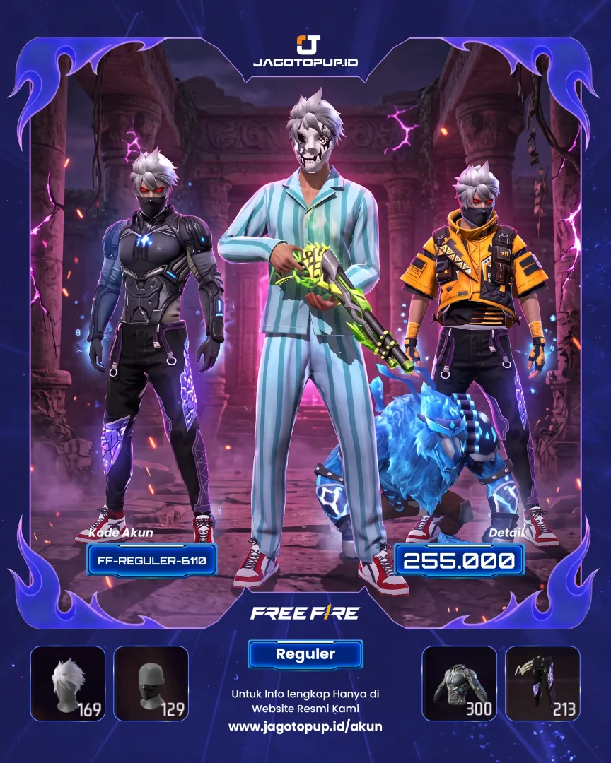 AKUN FF PRIME 6! EVO MAX 2 SG LUMUT OPM BAJU TIDUR