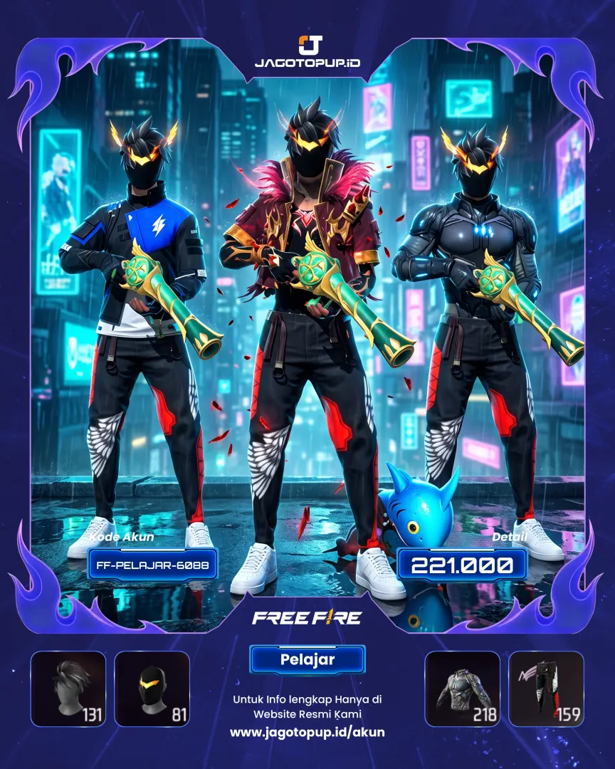 AKUN FF SULTAN HARGA PELAJAR LV.59! SET BANDIT & TOP CRIMINAL GHOST + SAYAP MALAIKAT & SG2 TEROMPET MAKS 1! 🔥