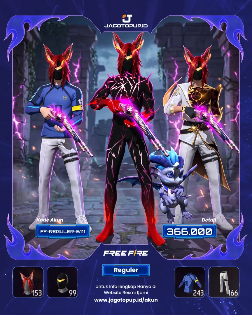 AKUN FF SG2 RAPPER GANTENG BRO! SET BLUE LOCK RIN + THEMA ECLIPSE & 3 EVO GUN! 🔥