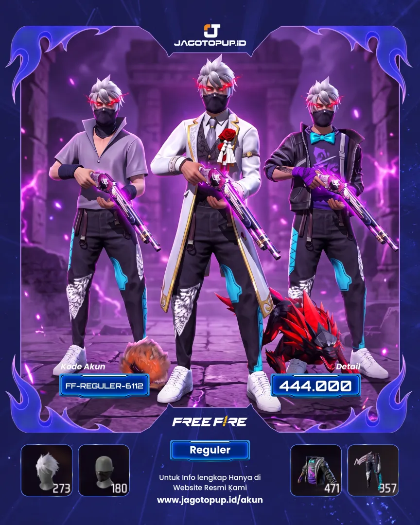🔥 AKUN FF SULTAN LV.75! CELANA ANGEL BIRU + SG2 RAPPER & 3 EVO GUN! 🔥