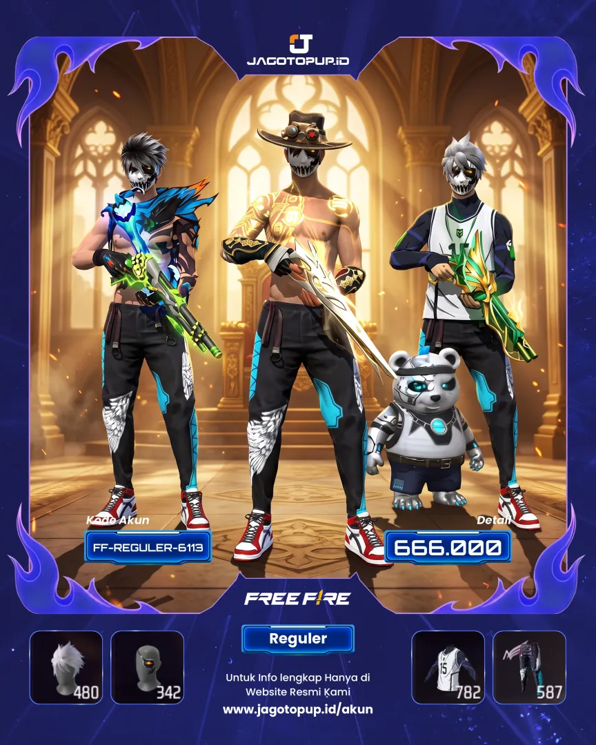 AKUN FF SULTAN VETERAN LV.73! CELANA ANGEL BIRU + SET BLUE LOCK & 4 EVO GUN! PRIME 7🔥