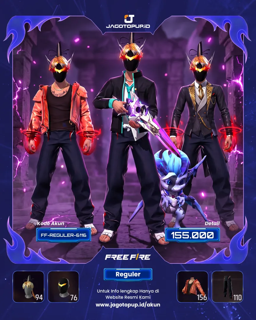 AKUN FF SG2 EVO MAX! TOP CRIMINAL BUNDLE