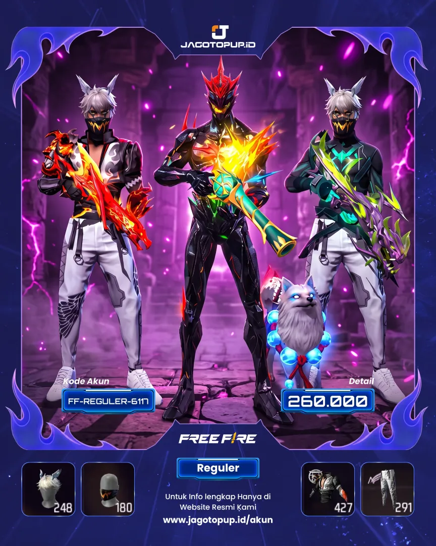 AKUN FF OTW MAX 2! VAULT 427 SCARLET WARRIOR