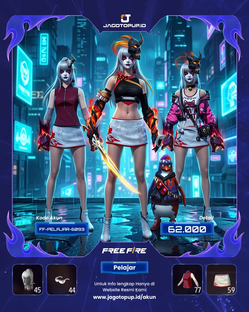 AKUN FF SAKURA HINATA FACE JOKER CEWEK SG MAMBA SG PELURU SUCI