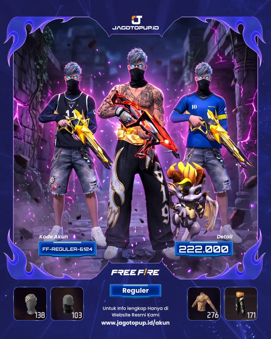 AKUN FF PRIME 6! BUNDLE NARUTO FF MP40 EVO MAX BLUELOOCK