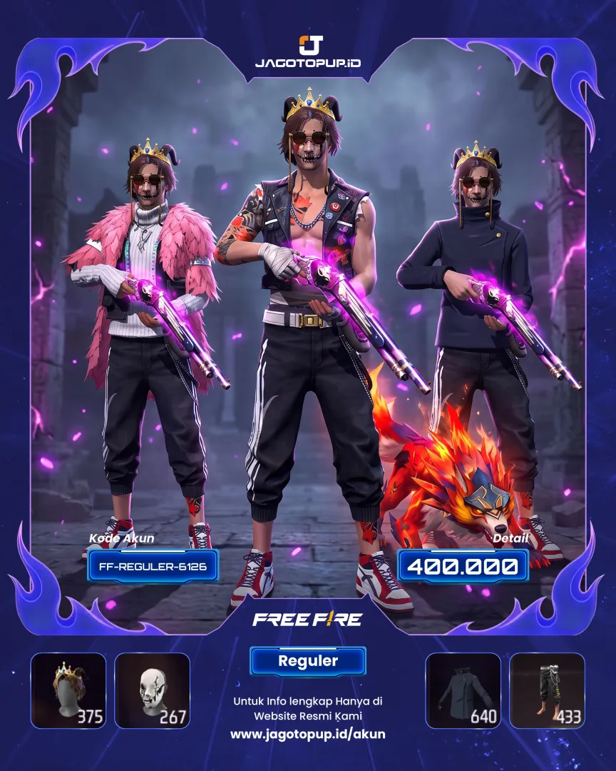AKUN FF VAULT 600+ SG REPPER! SCAR EVO MAX PRIME 5