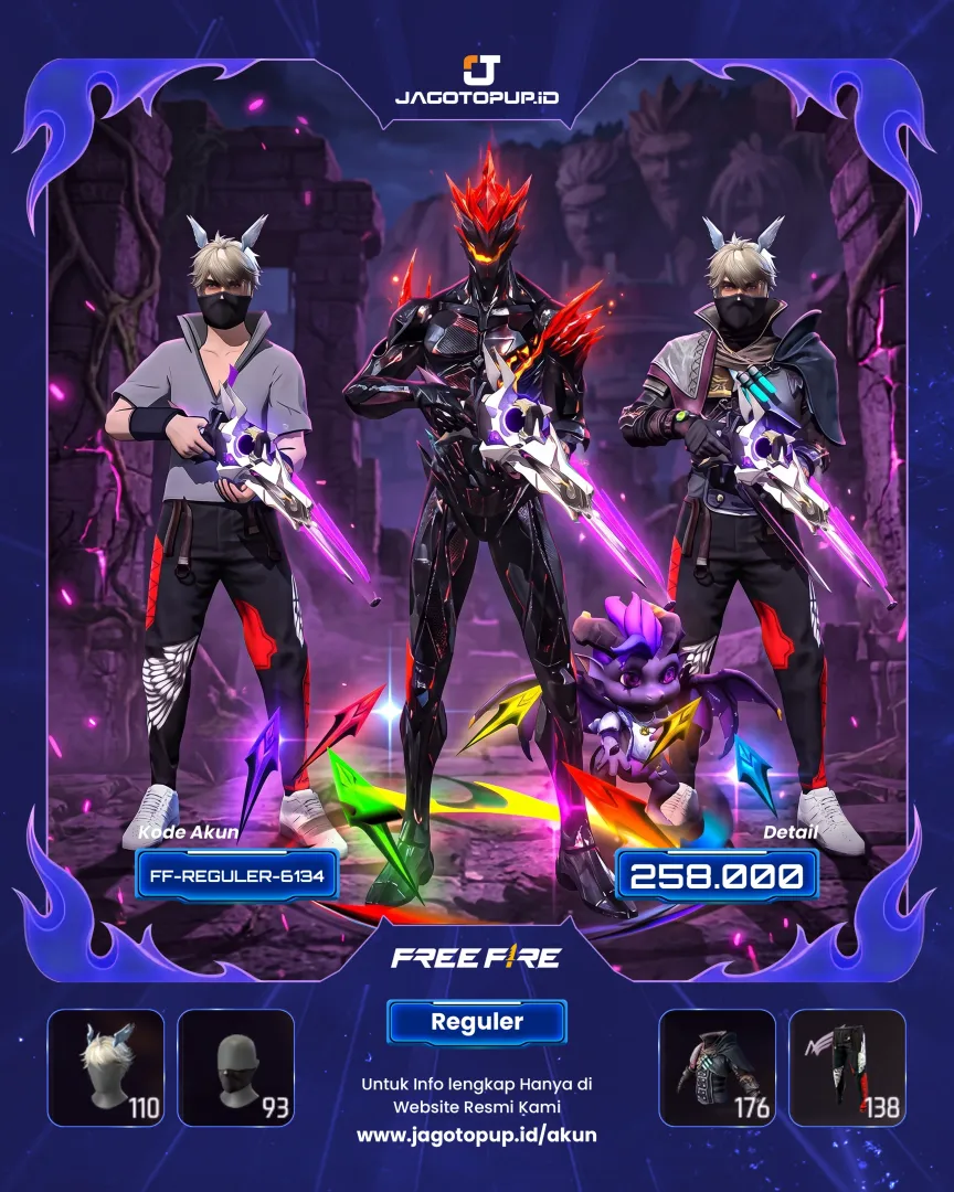 AKUN FF PRIME 5 OTW MAX 2 GANTENG