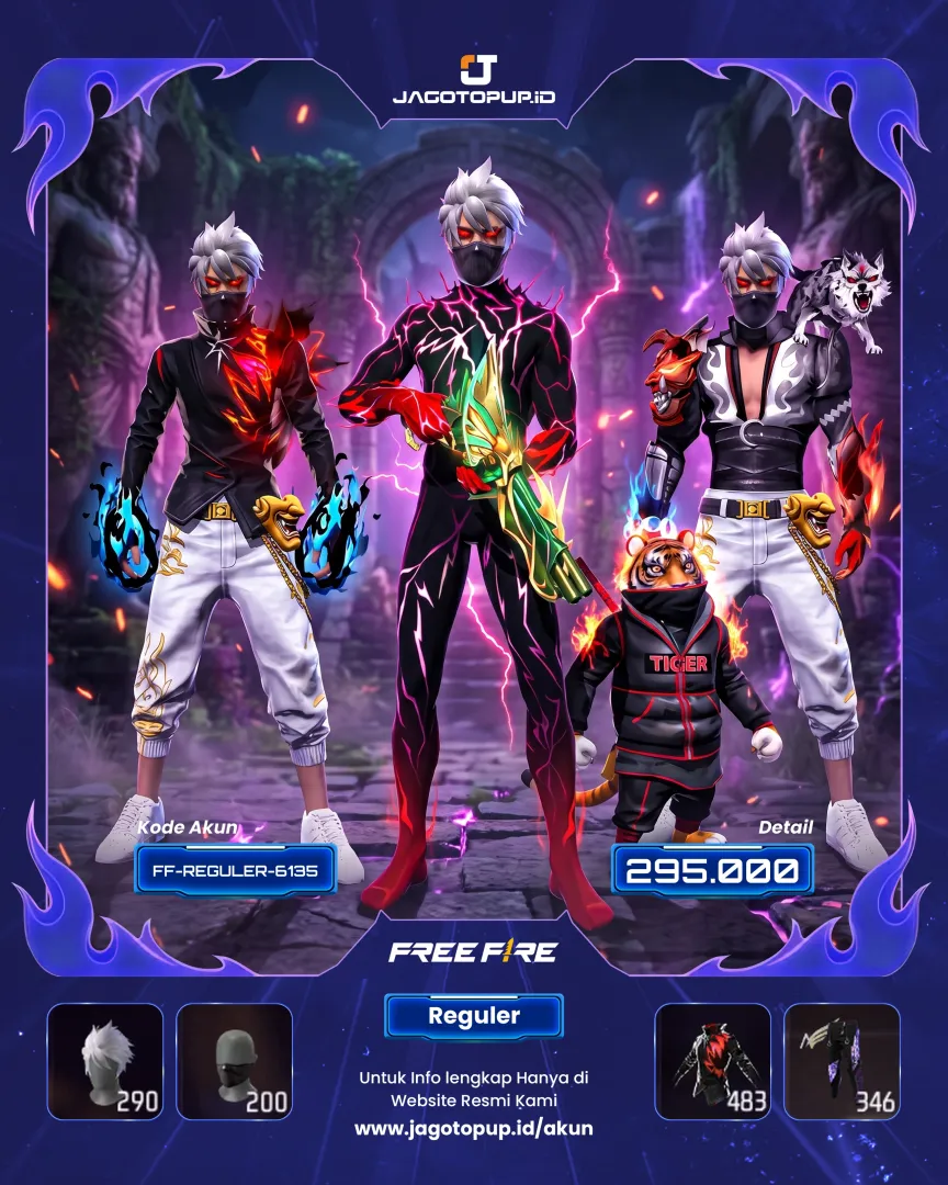 AKUN FF SUPER GAGAH 4 BUNDLE 1ST EDISI! ANIMASI GANTENG EVO GUN 10