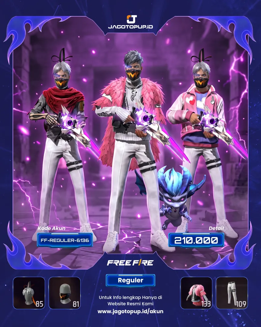 AKUN FF EVO GUN OTW MAX 2! PLAGUE PHANTOM ANIMASI LOBY JJK