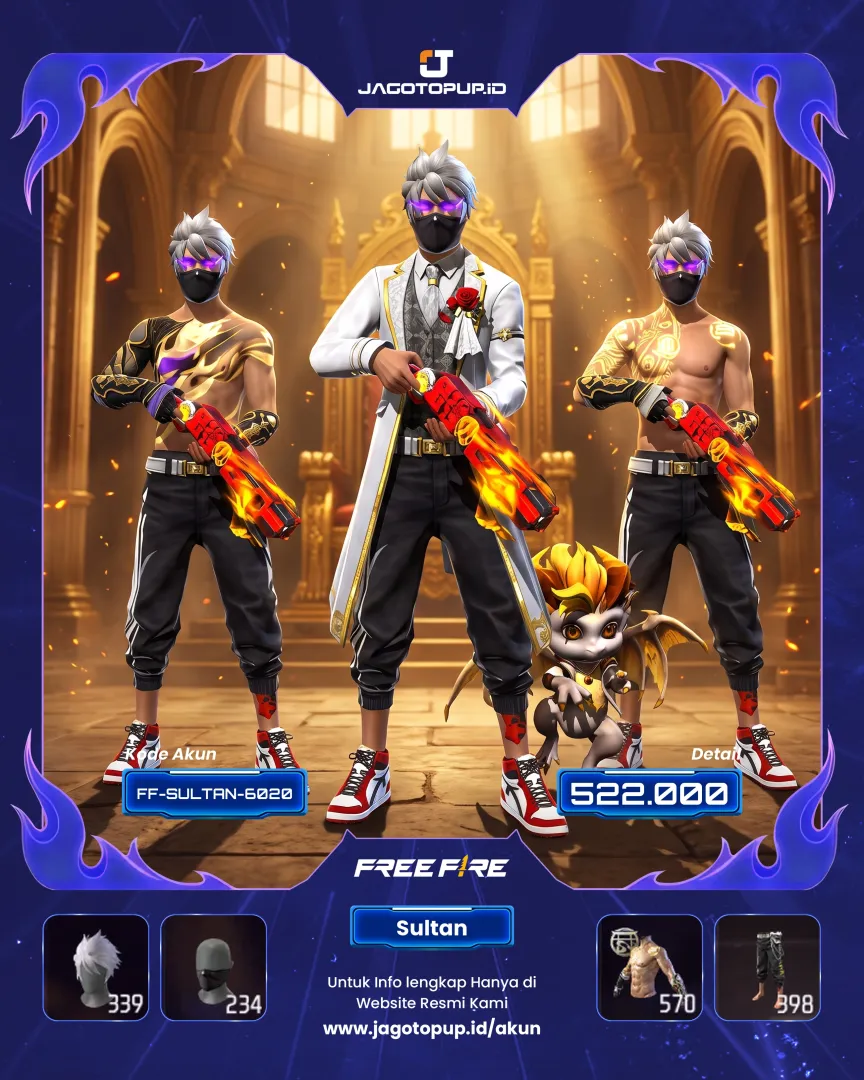 AKUN FF SG OPM! SCAR EVO MAX BUNDLE GENJI GANTENG ANIMASI BRUBAH NARUTO