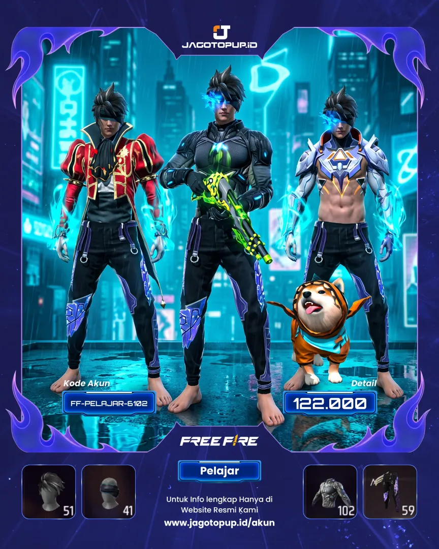 AKUN FF SG LUMUT! CELANA ANGGEL RYU BUNDLE FF