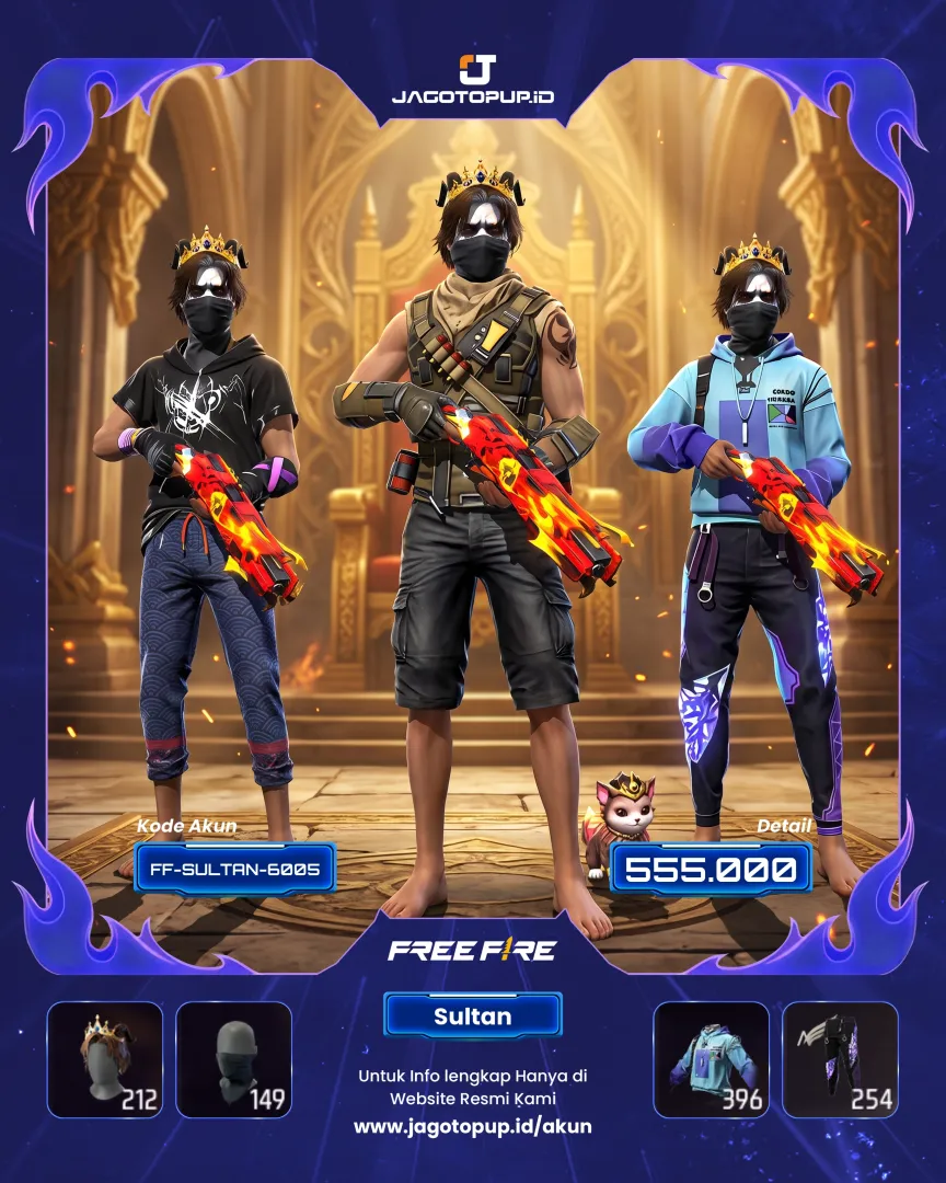 AKUN FF VETERAN SULTAN! SG2 OPM LV.5 OLD 7 YEARS