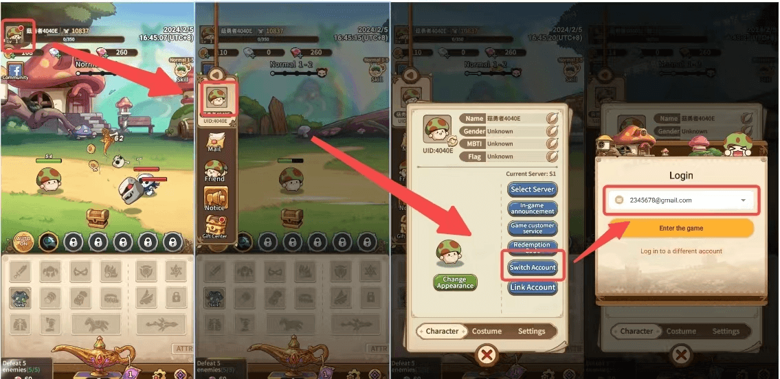 Panduan Letak ID Legend of Mushroom: Rush